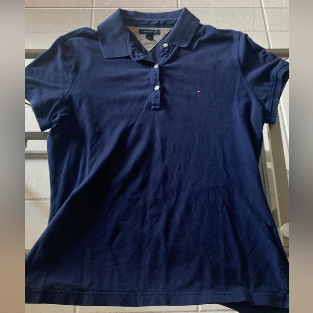 Tommy Hilfiger Collared Shirt Navy Blue